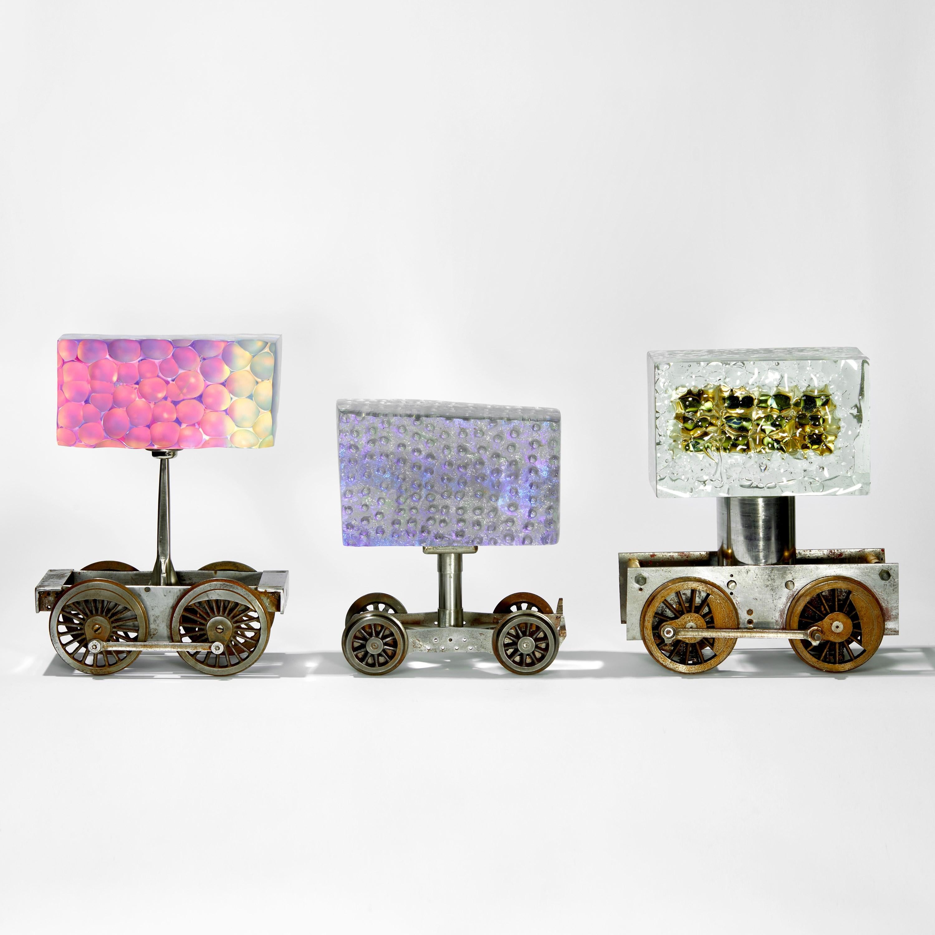  Phateon, a steel & glass train / locomotive inspired sculpture by Jon Lewis For Sale 1