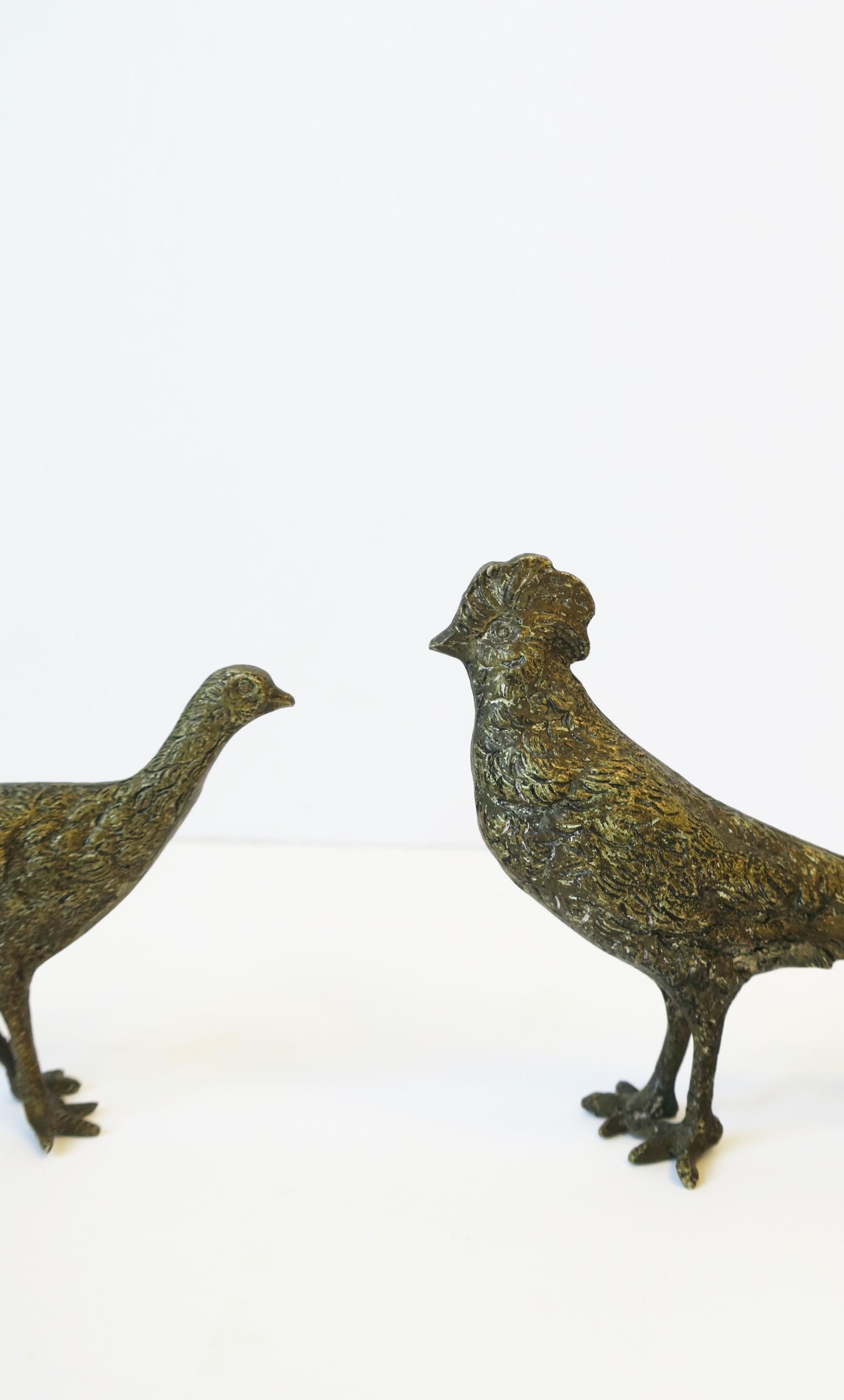 Peacock or Pheasent Birds Brass Decorative Objects, Pair 5