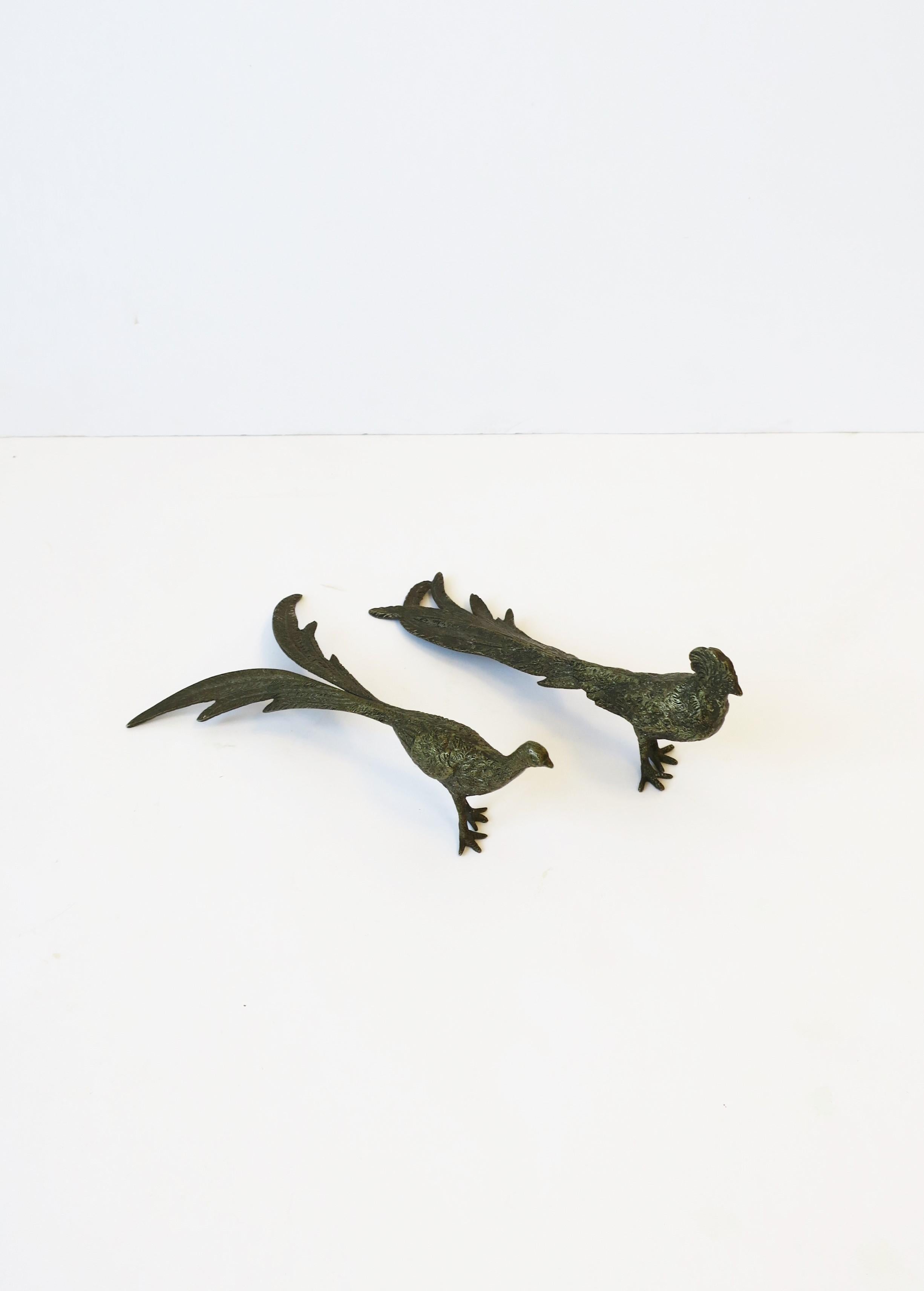 Peacock or Pheasent Birds Brass Decorative Objects, Pair 3