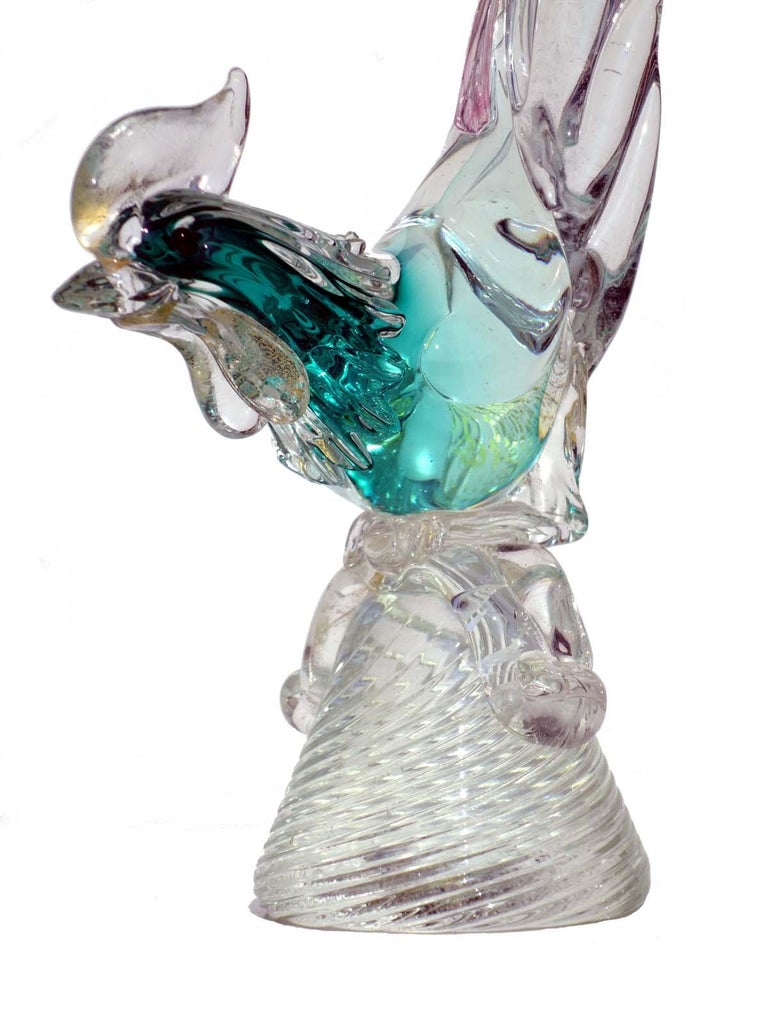 Murano Glass Bird Archimede Seguso ムラーノ Murano Seguso Vintage Sommerso Red Light Blue Italian Art