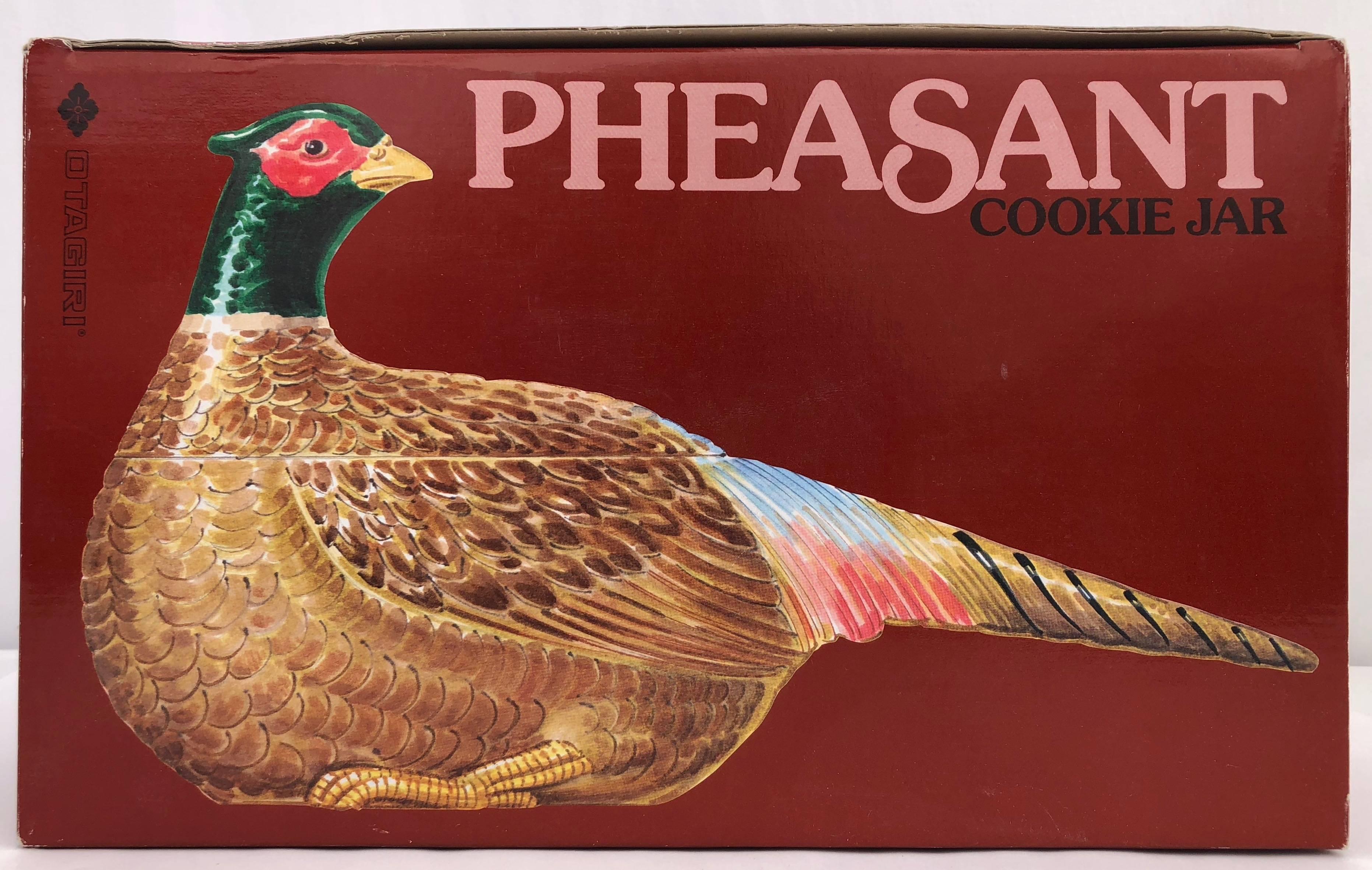 Pheasant Ceramic Cookie Jar Handcrafted by Otagiri, Japan, 1984 in Its Box For Sale 2