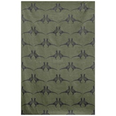 'Pheasant' Contemporary, Traditional Fabric in Camo Green