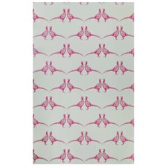 'Pheasant' Contemporary, Traditional Wallpaper in Pink
