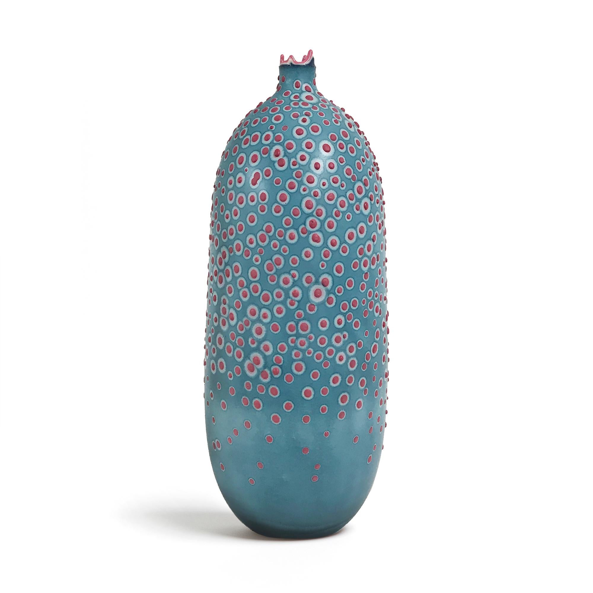 Post-Modern Pheasant Dubos Vase by Elyse Graham For Sale