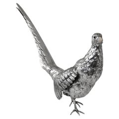 Pheasant Nº2 by Alcino Silversmith 1902 in Sterling Silver 925 with bone beak 