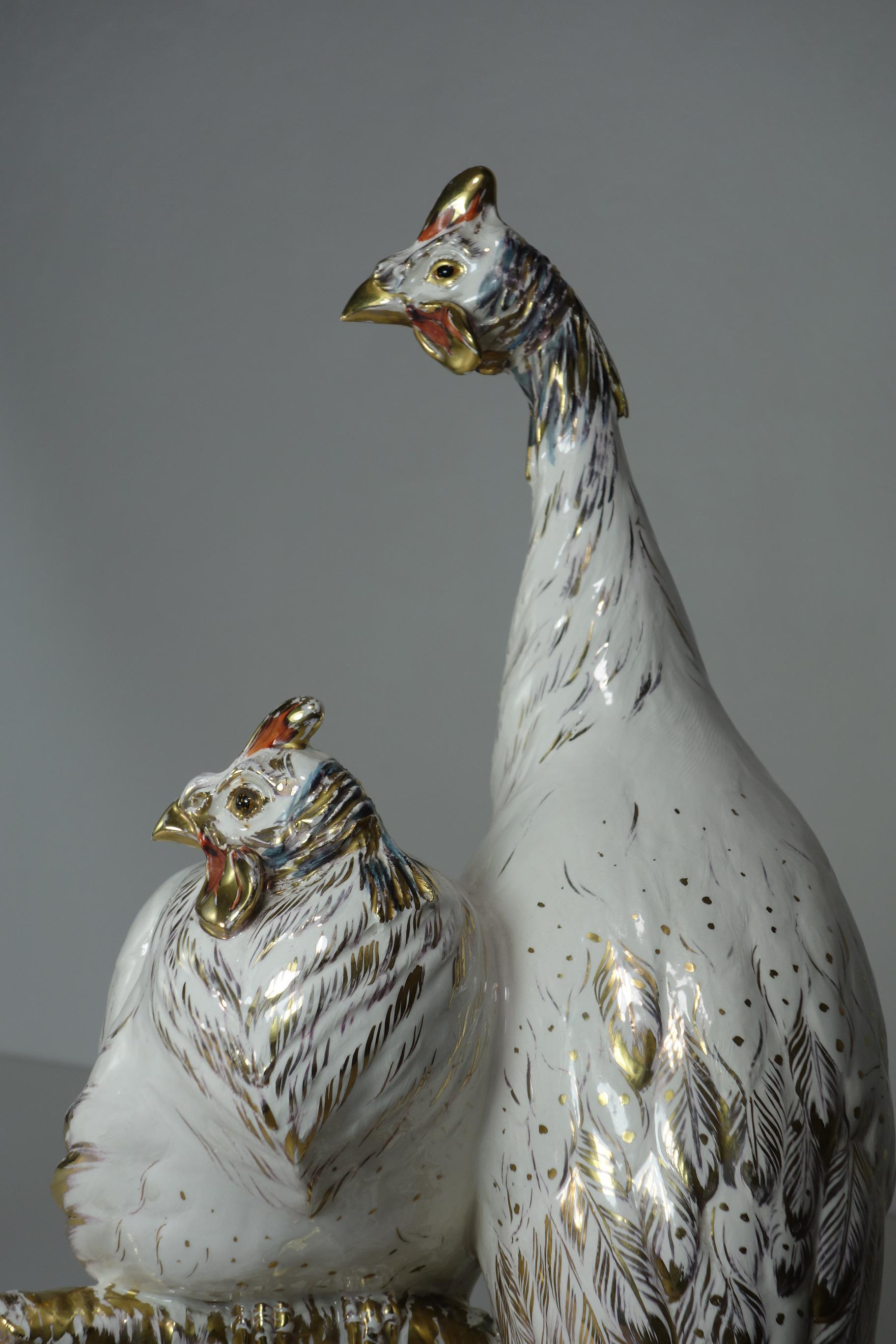 Fagiani Guido Cacciapuoti Art Deco Figurina Animale Italiana Porcellana Ceramica in vendita 1