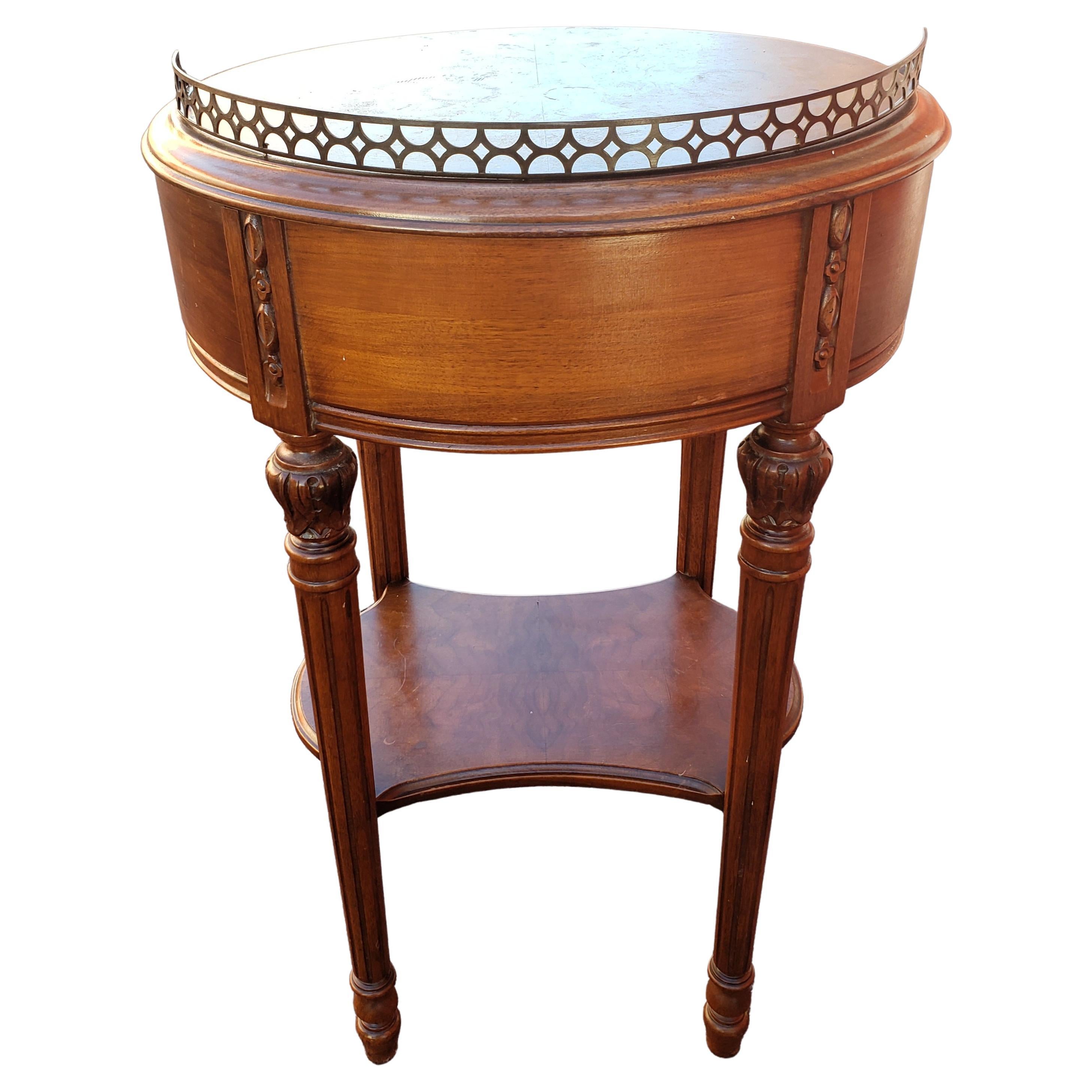 American Phenix Furniture Renaissance Revival French Side Table Nightstand, circa 1910s