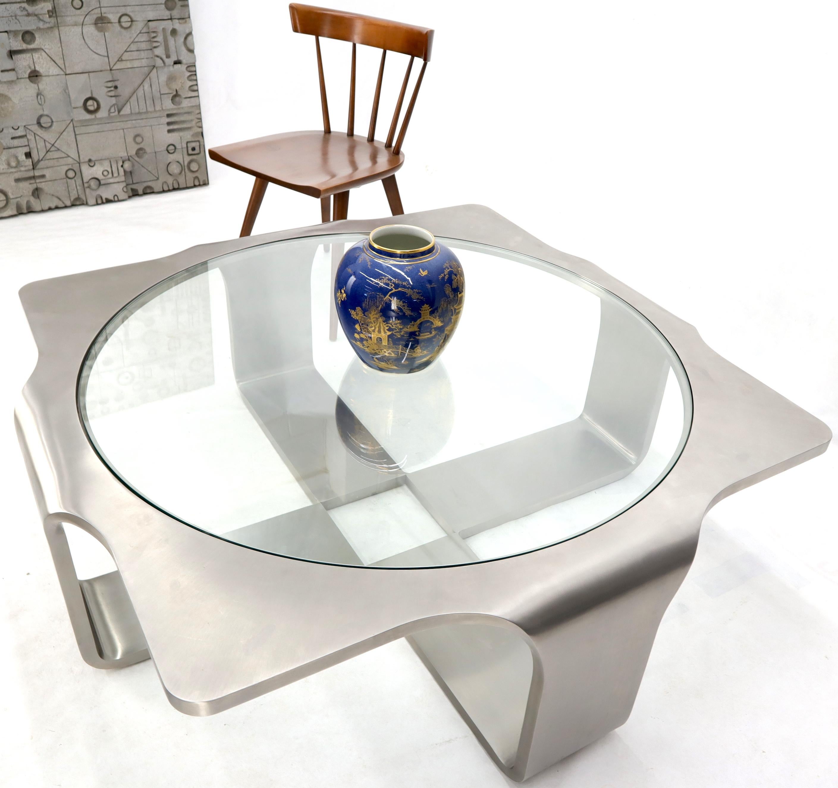 Unusual and unreal craftsmanship coffee table folded out of continuous 1