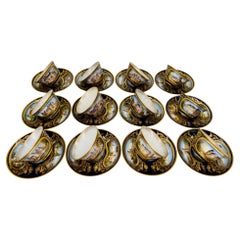 Phenomenal 12 Sevres 19th C, Chateau Des Tuileries 1846 Chateau Scene Cup Saucer