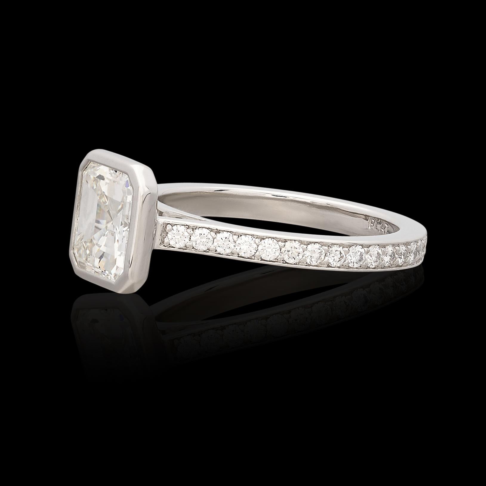 Phenomenal 2.14ct Asscher Cut Platinum Diamond Ring For Sale 3