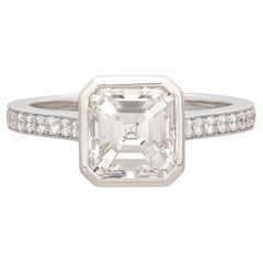 Phenomenal 2.14ct Asscher Cut Platinum Diamond Ring