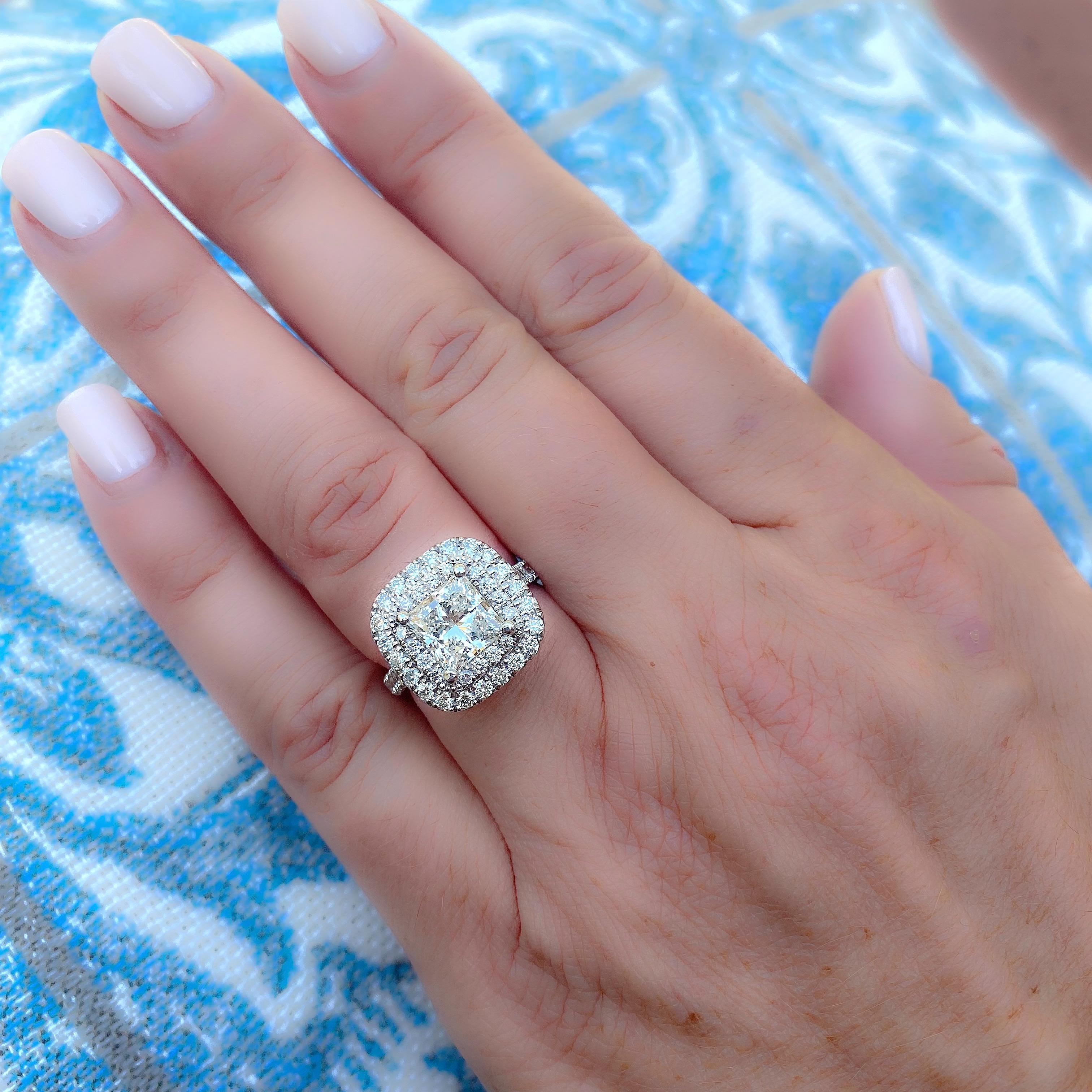 Phenomenal 3.22cttw Princess Cut Diamond Ring For Sale 2
