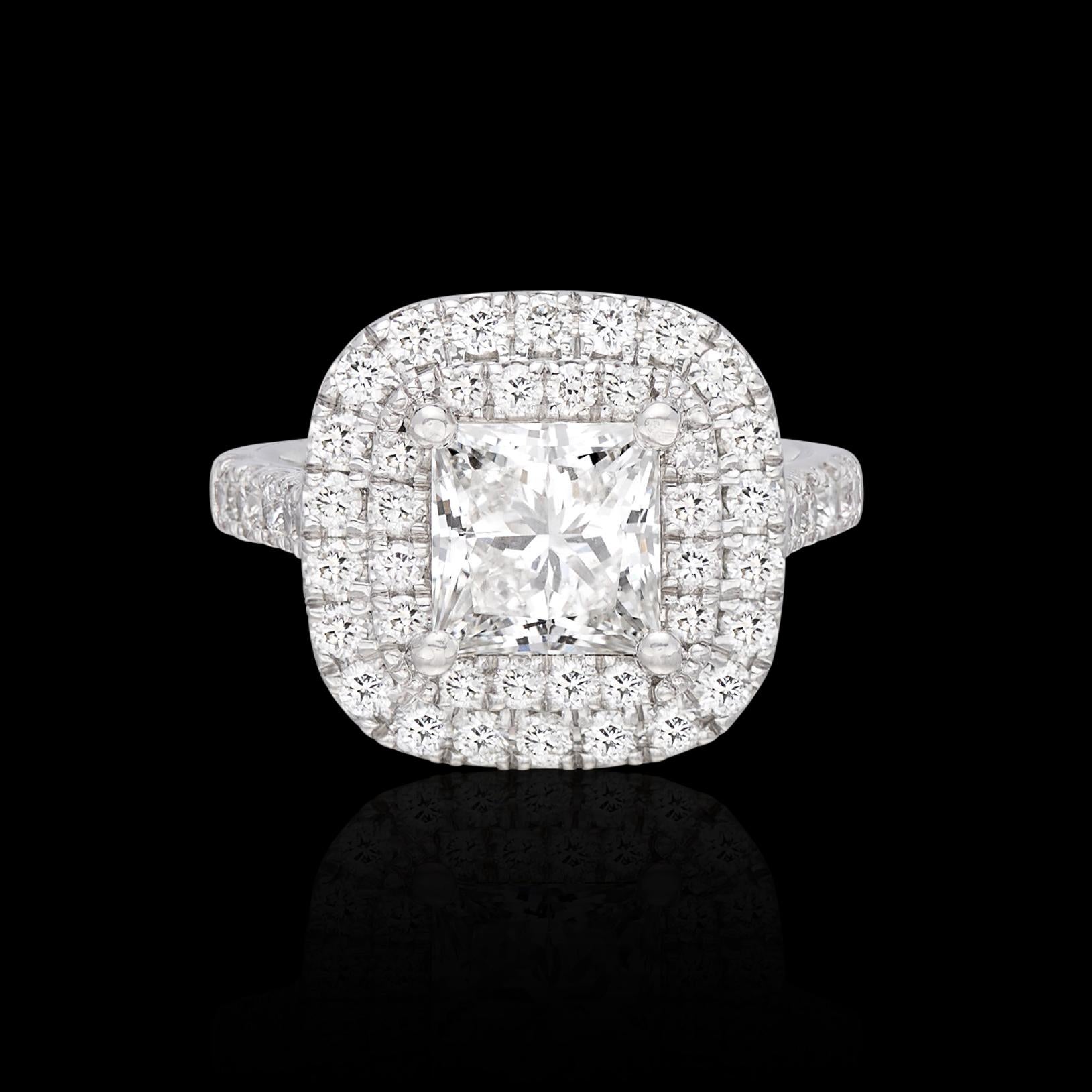 Phenomenal 3.22cttw Princess Cut Diamond Ring For Sale 4
