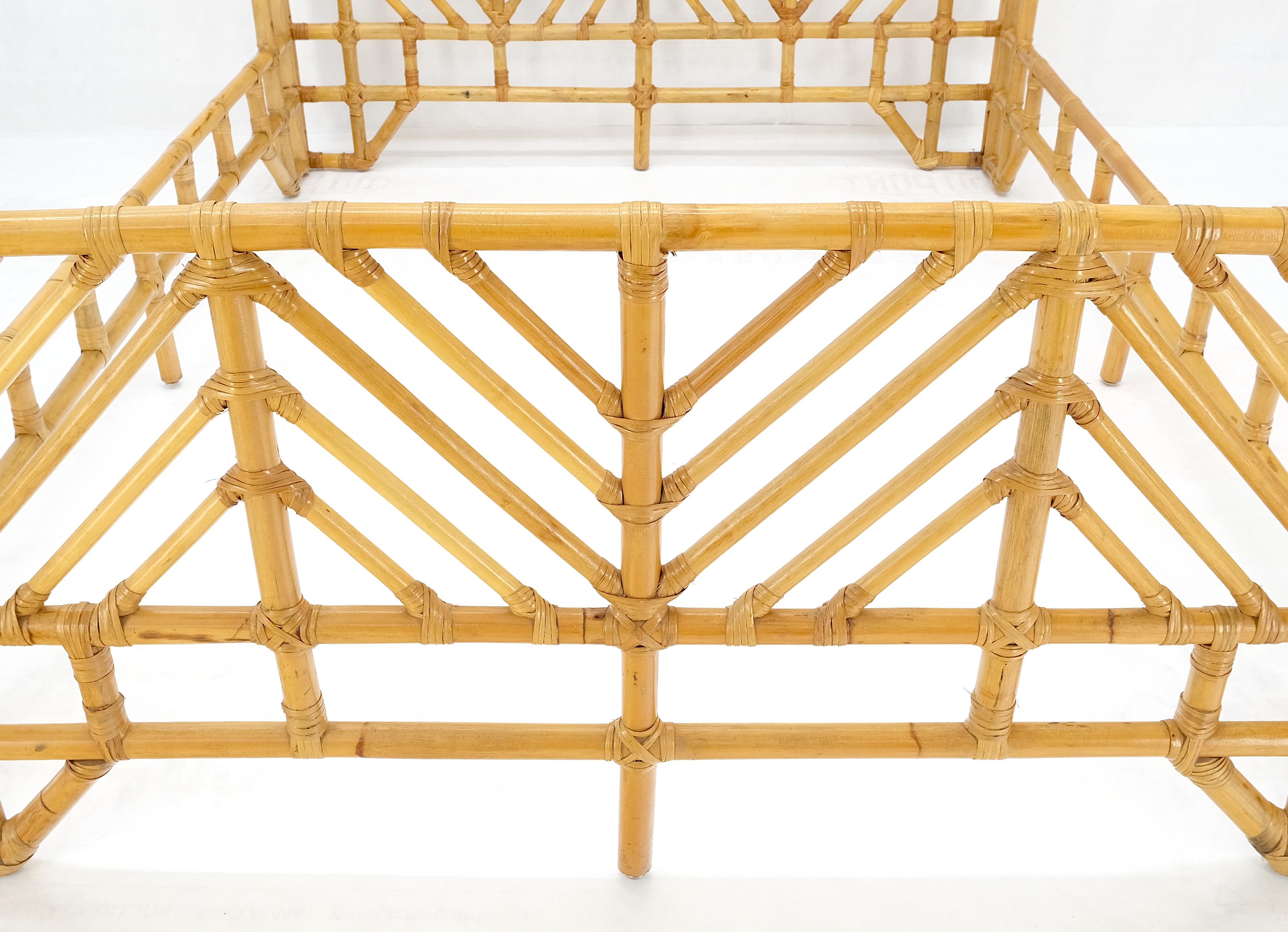 Rattan Phenomenal All Bamboo Queen Size Canopy Bed Headboard Foot Board MINT!