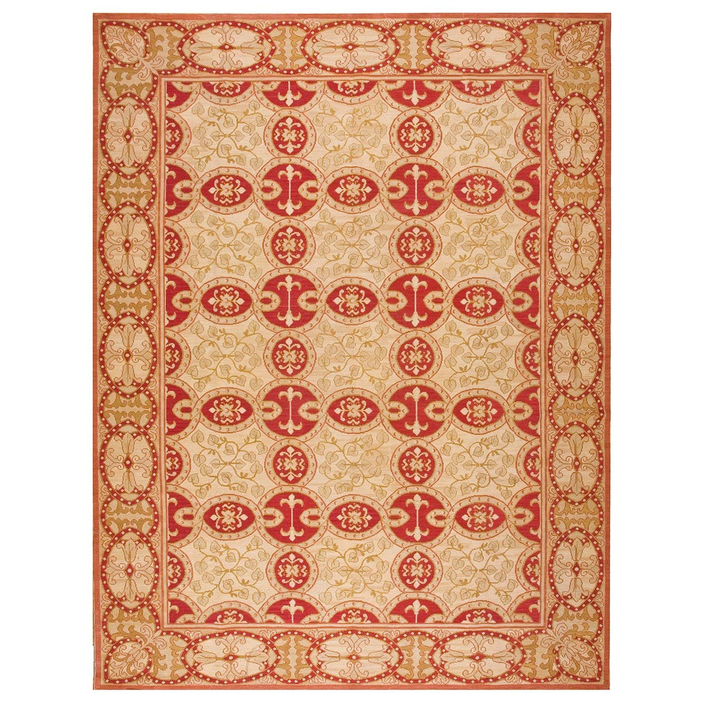 Phenomenal Beige Color Contemporary Handwoven Needlepoint Flat Weave Rug