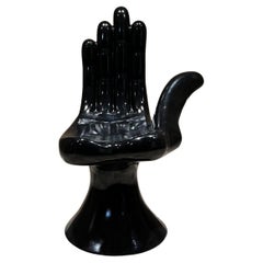 Phenomenal Black Fiberglass Hand Chair by Pedro Friedeberg Mexico