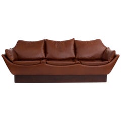 Vintage Phenomenal Danish Leather Sofa