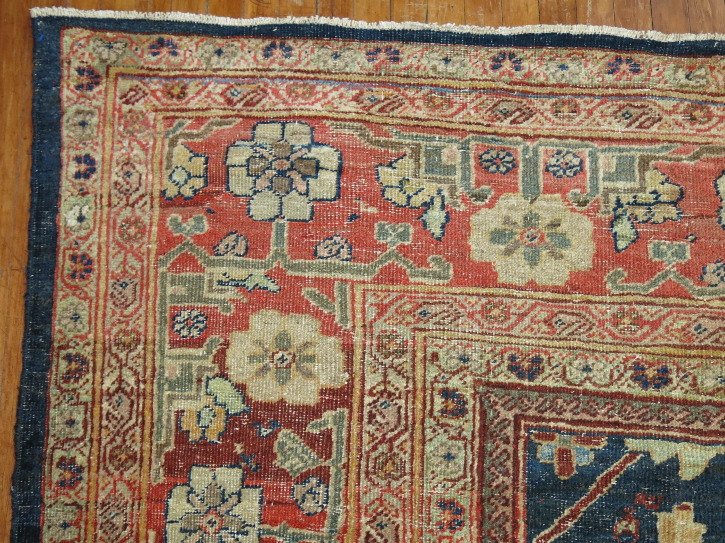 Phenomenal Large Scale Antique Sultanabad Mahal Persian Carpet For Sale 4