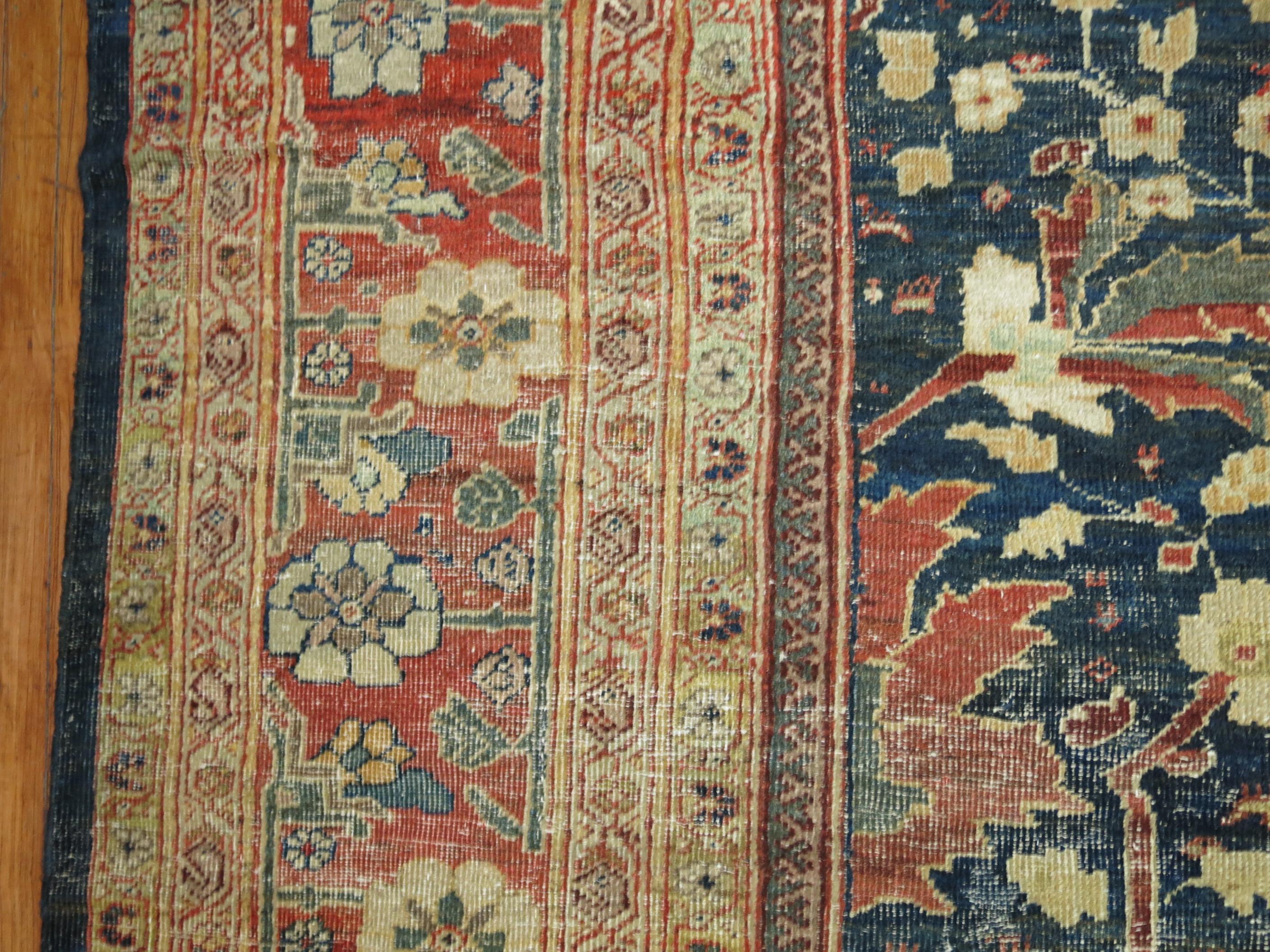 Phenomenal Large Scale Antique Sultanabad Mahal Persian Carpet For Sale 5