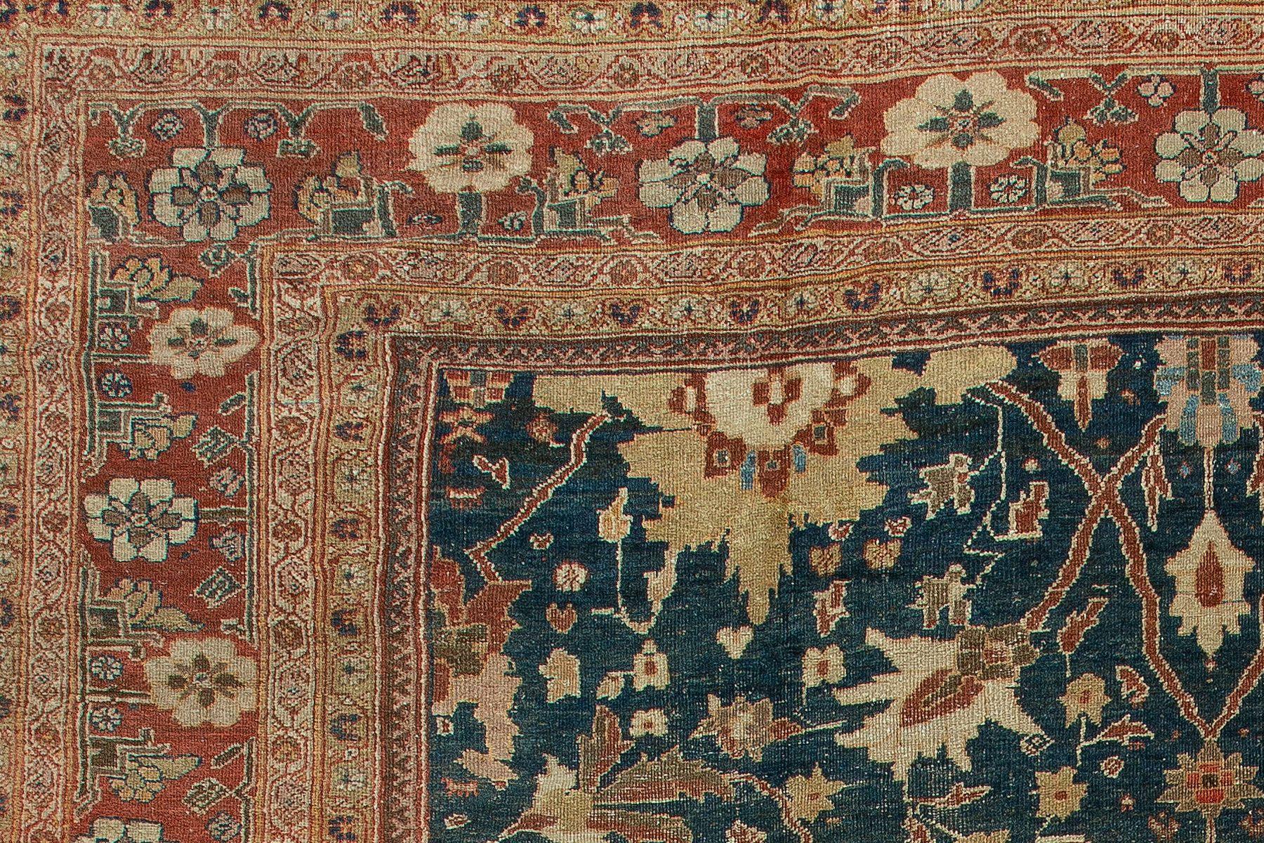 Tapis persan ancien de Sultanabad Mahal à grande échelle phénoménale 11