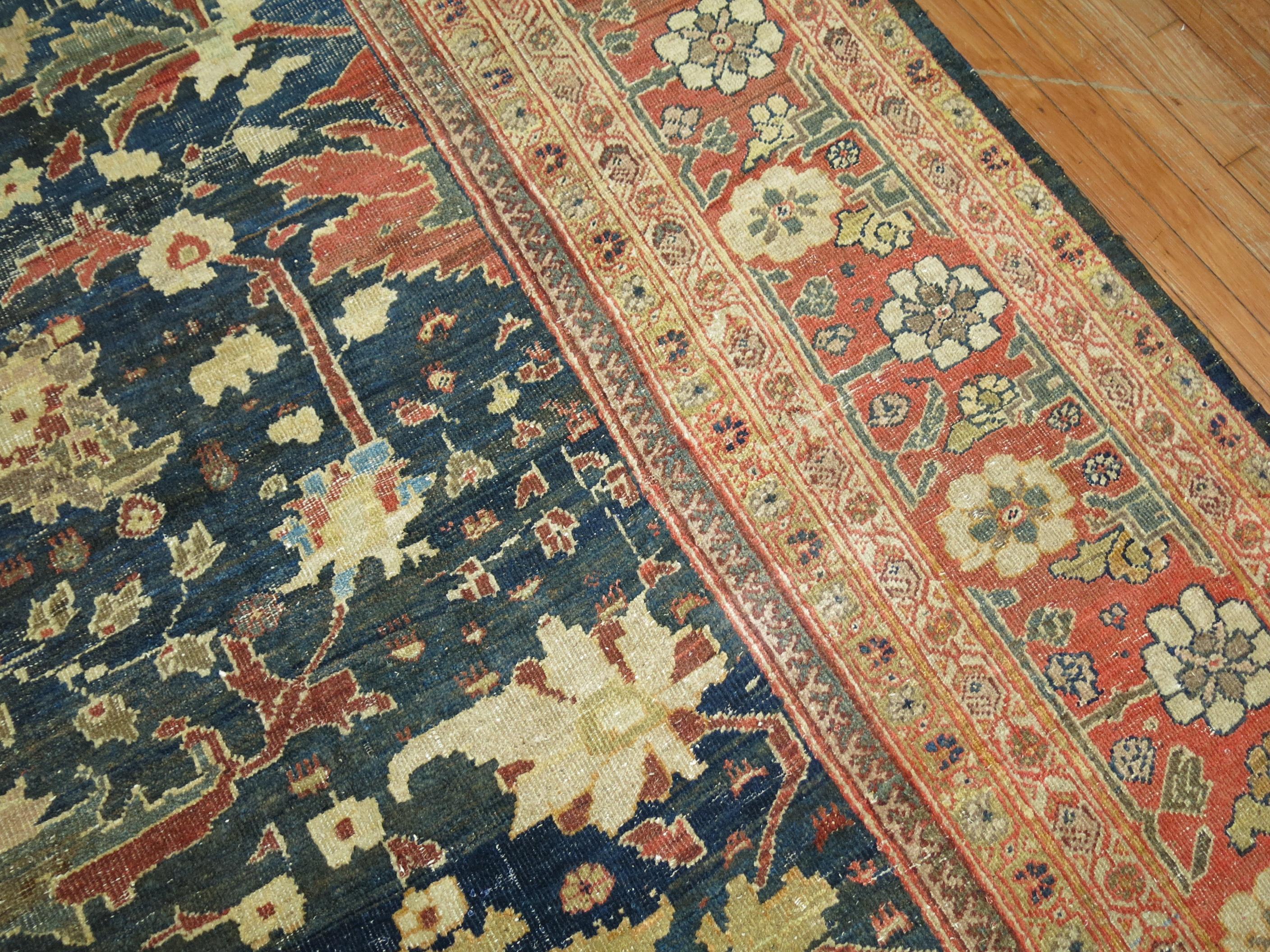 Wool Phenomenal Large Scale Antique Sultanabad Mahal Persian Carpet