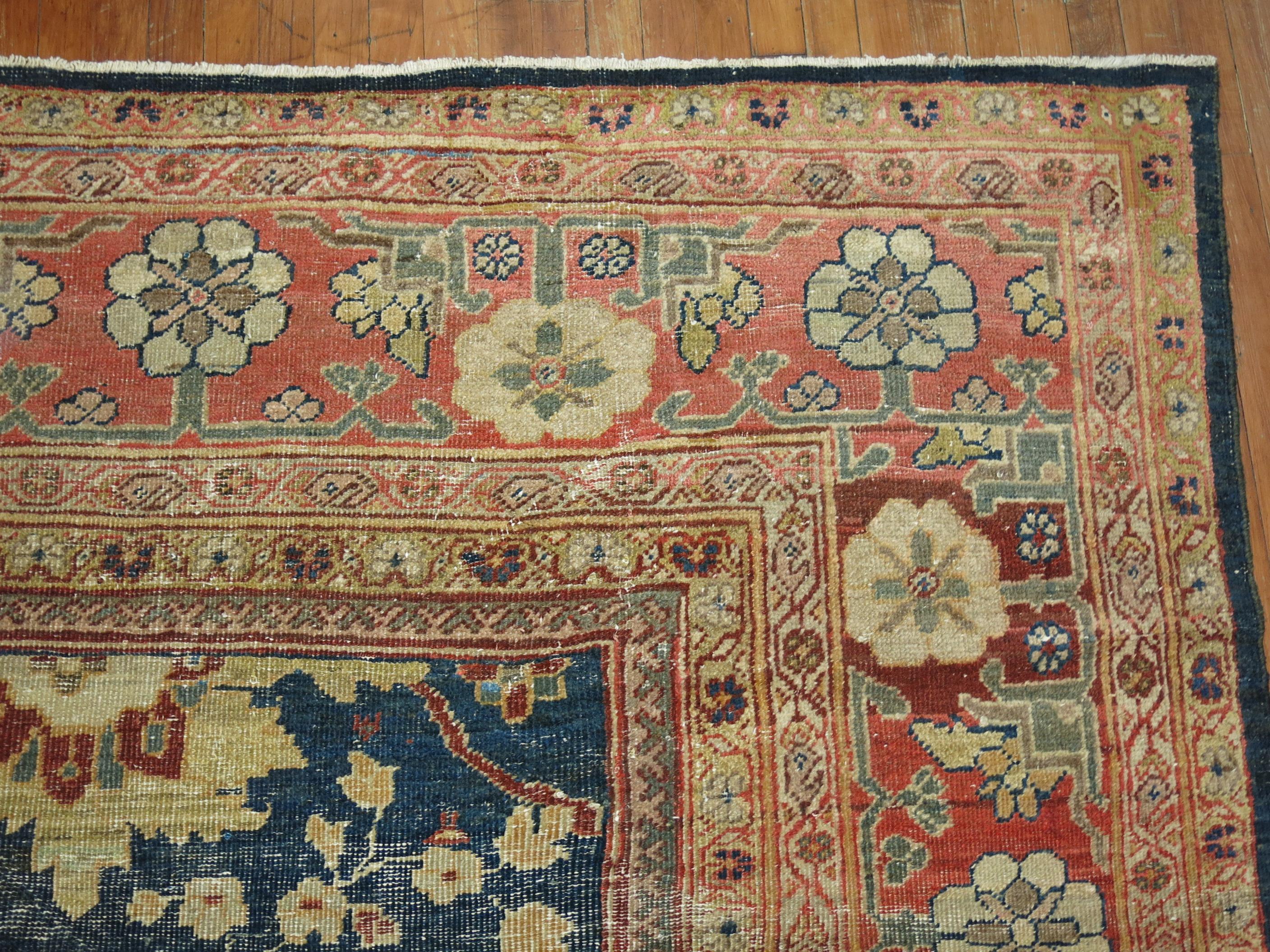 Phenomenal Large Scale Antique Sultanabad Mahal Persian Carpet 2