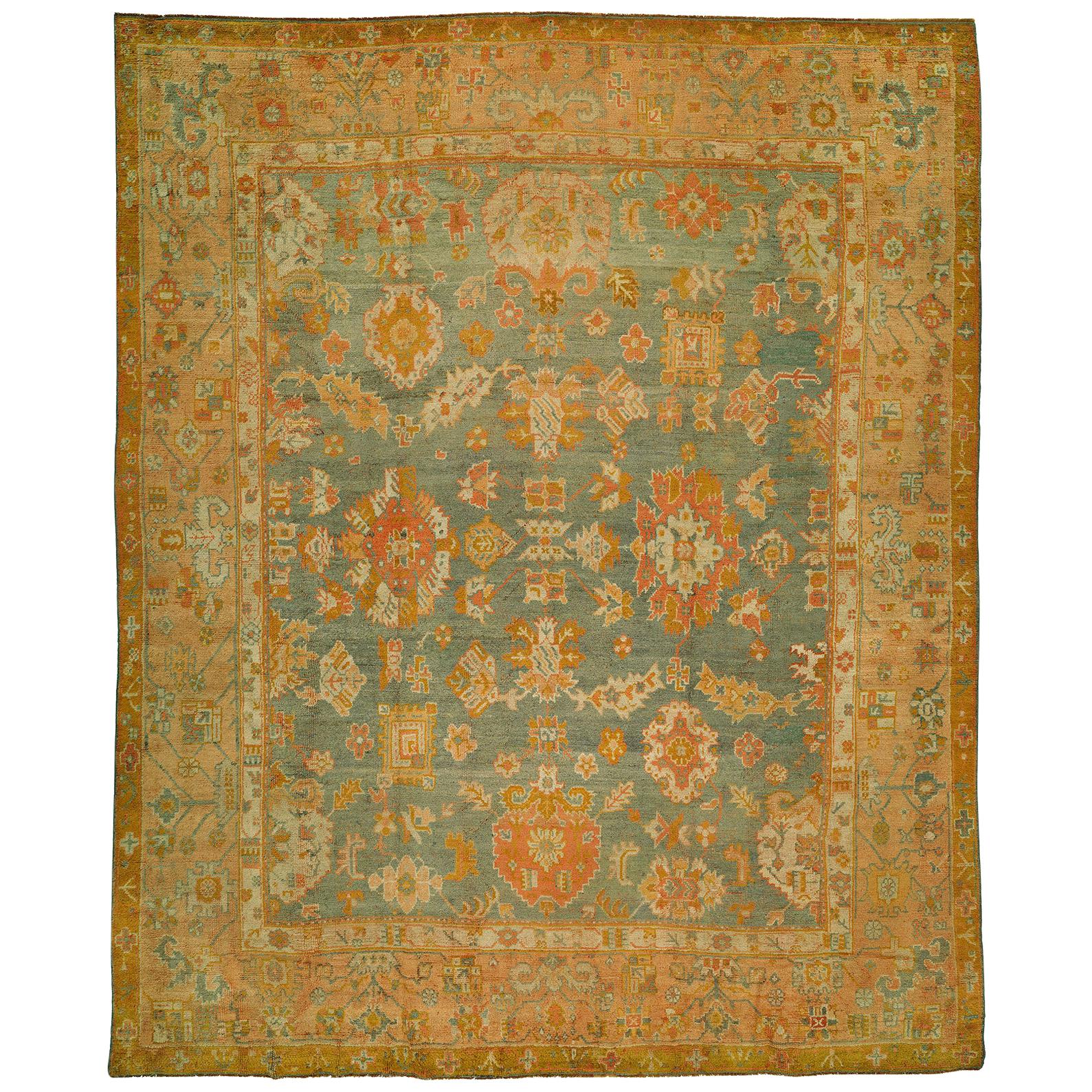 Vintage Turkish Oushak Oversize Rug For Sale at 1stDibs