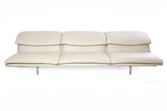 Phenomenal Saporiti Stainless Steel & Mercedes Leather Sofa