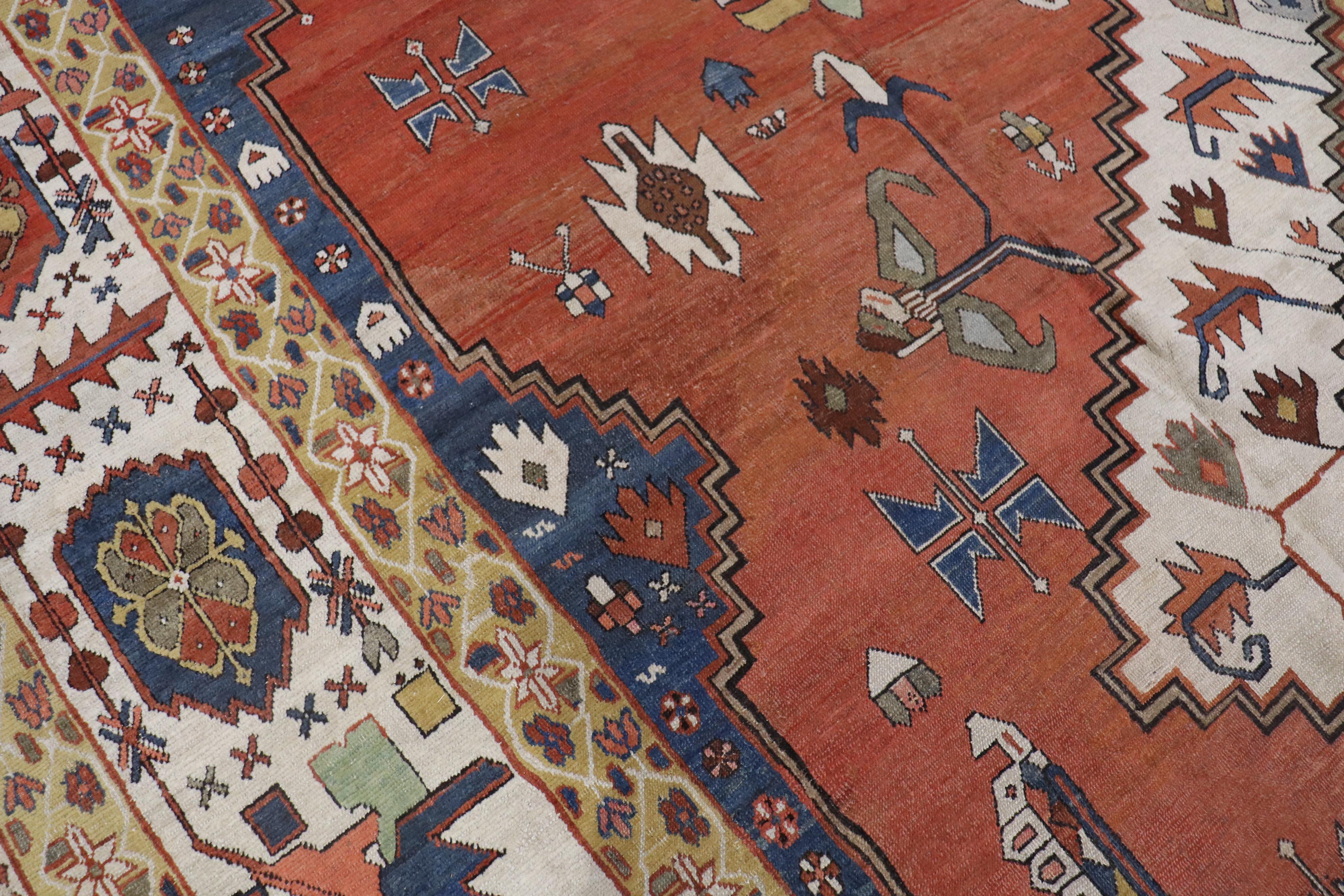 Phenomenal Tribal Oversize Palace Antique Persian Bakshaish Rug For Sale 2