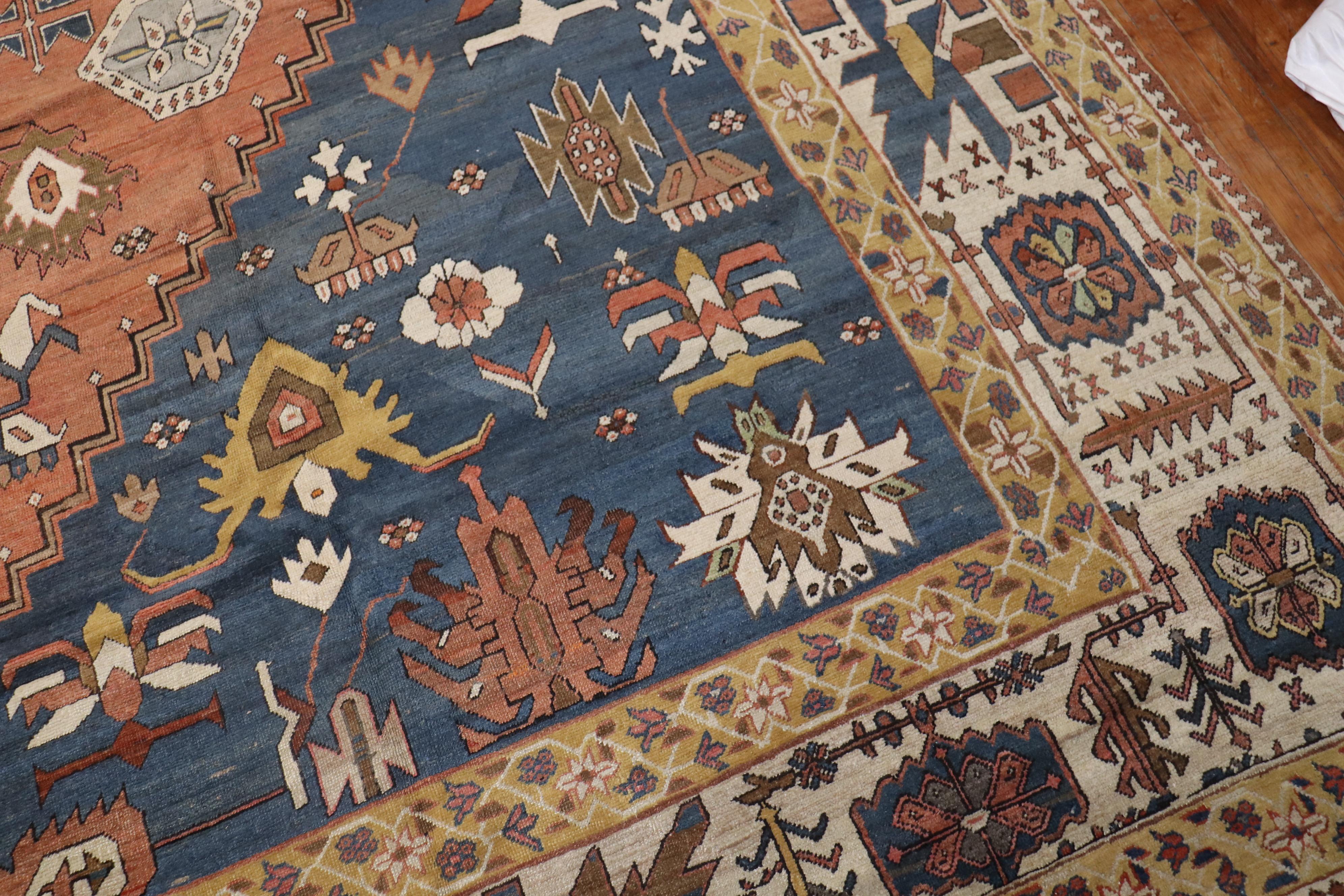 Phenomenal Tribal Oversize Palace Antique Persian Bakshaish Rug For Sale 3