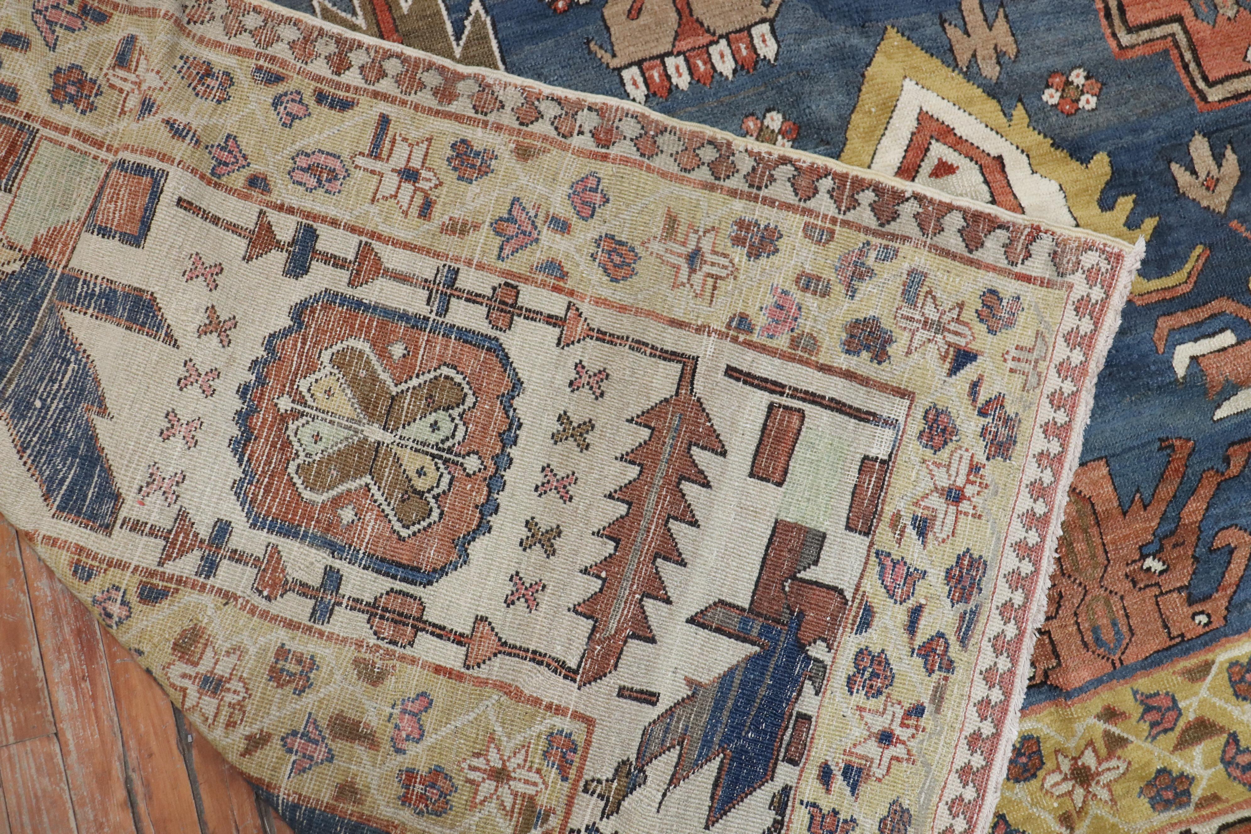 Phenomenal Tribal Oversize Palace Antique Persian Bakshaish Rug For Sale 6