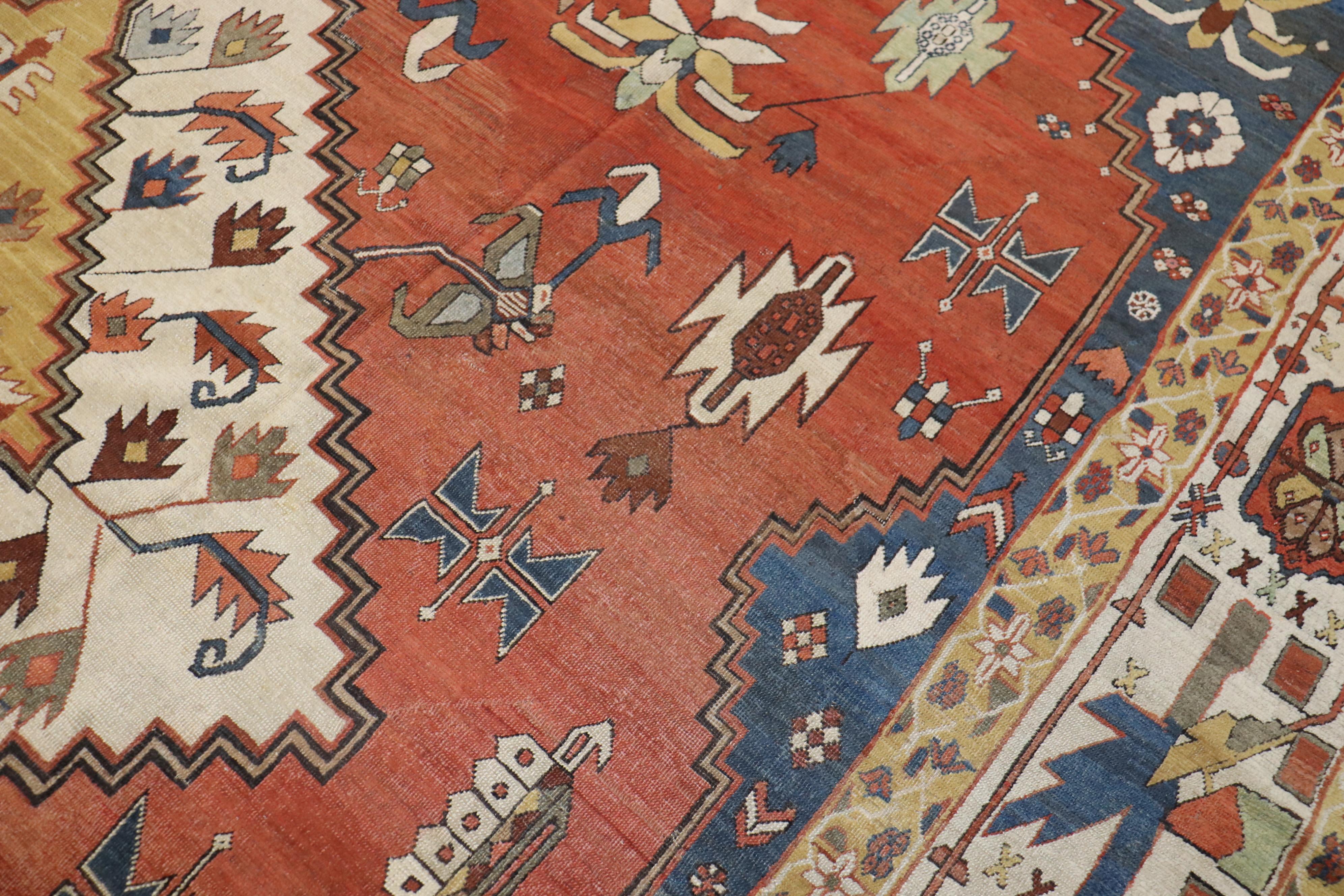 Phenomenal Tribal Oversize Palace Antique Persian Bakshaish Rug For Sale 8