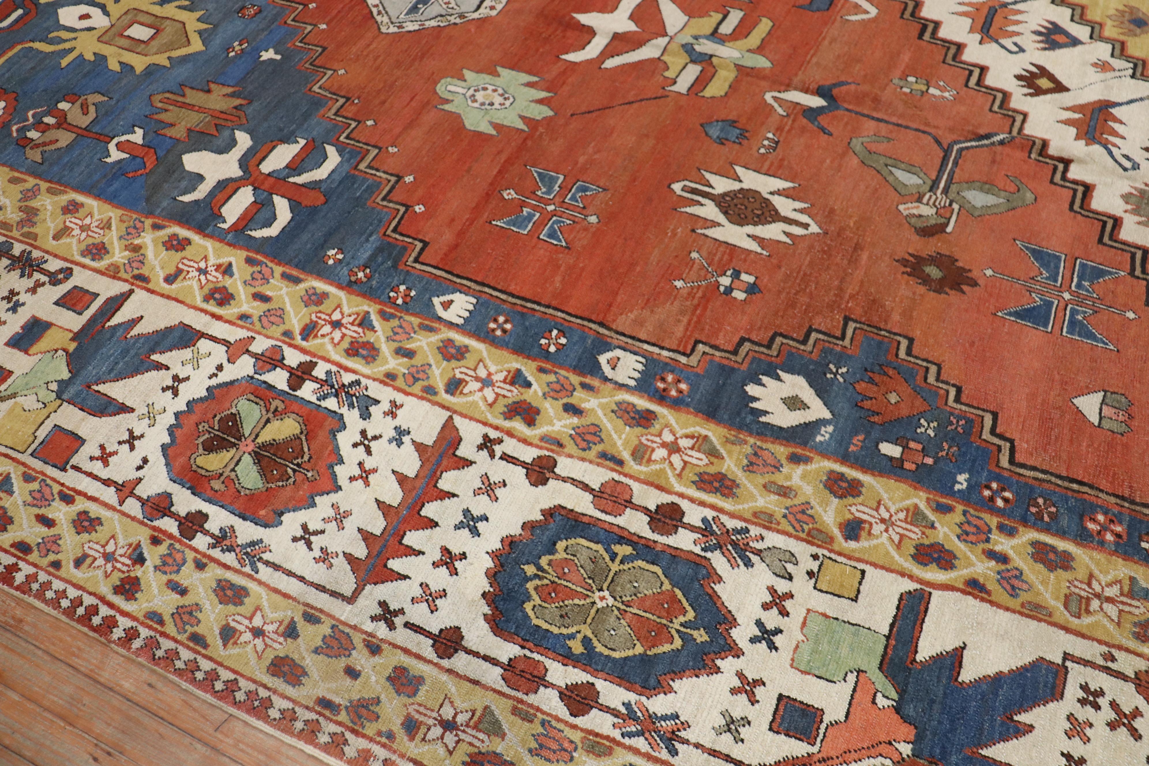 Phenomenal Tribal Oversize Palace Antique Persian Bakshaish Rug For Sale 11
