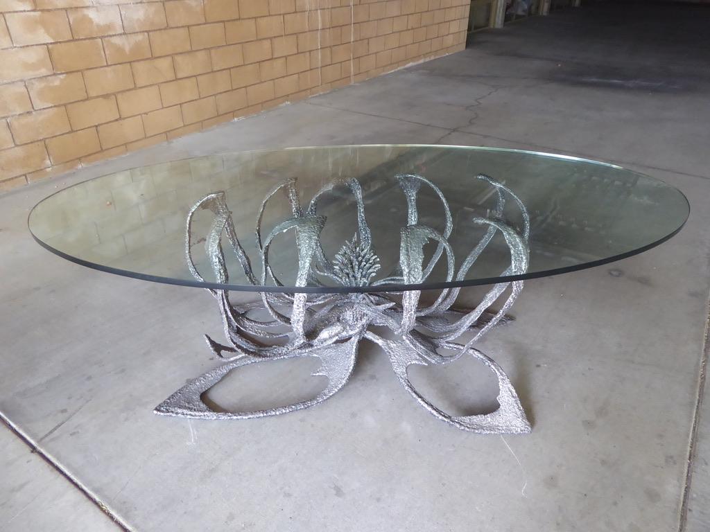 Phenomenal Welded Steel Brutalist Dining Table by Daniel Gluck Studios For Sale 5