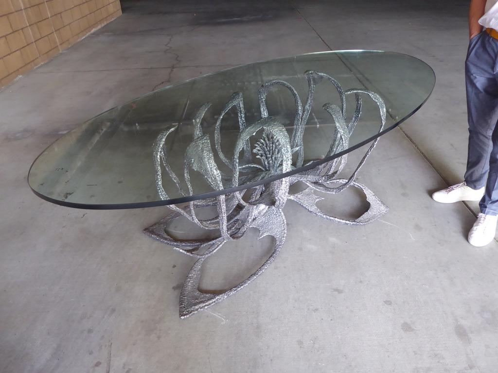 Phenomenal Welded Steel Brutalist Dining Table by Daniel Gluck Studios For Sale 6