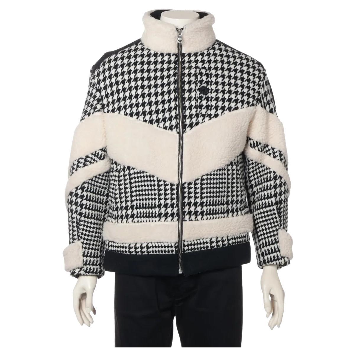Phenomenon Houndstooth Wool Jacket White x Black en vente