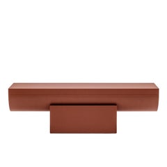 Pherson Red Brown Leather Bench