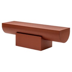 Pherson Red Brown Leather Bench