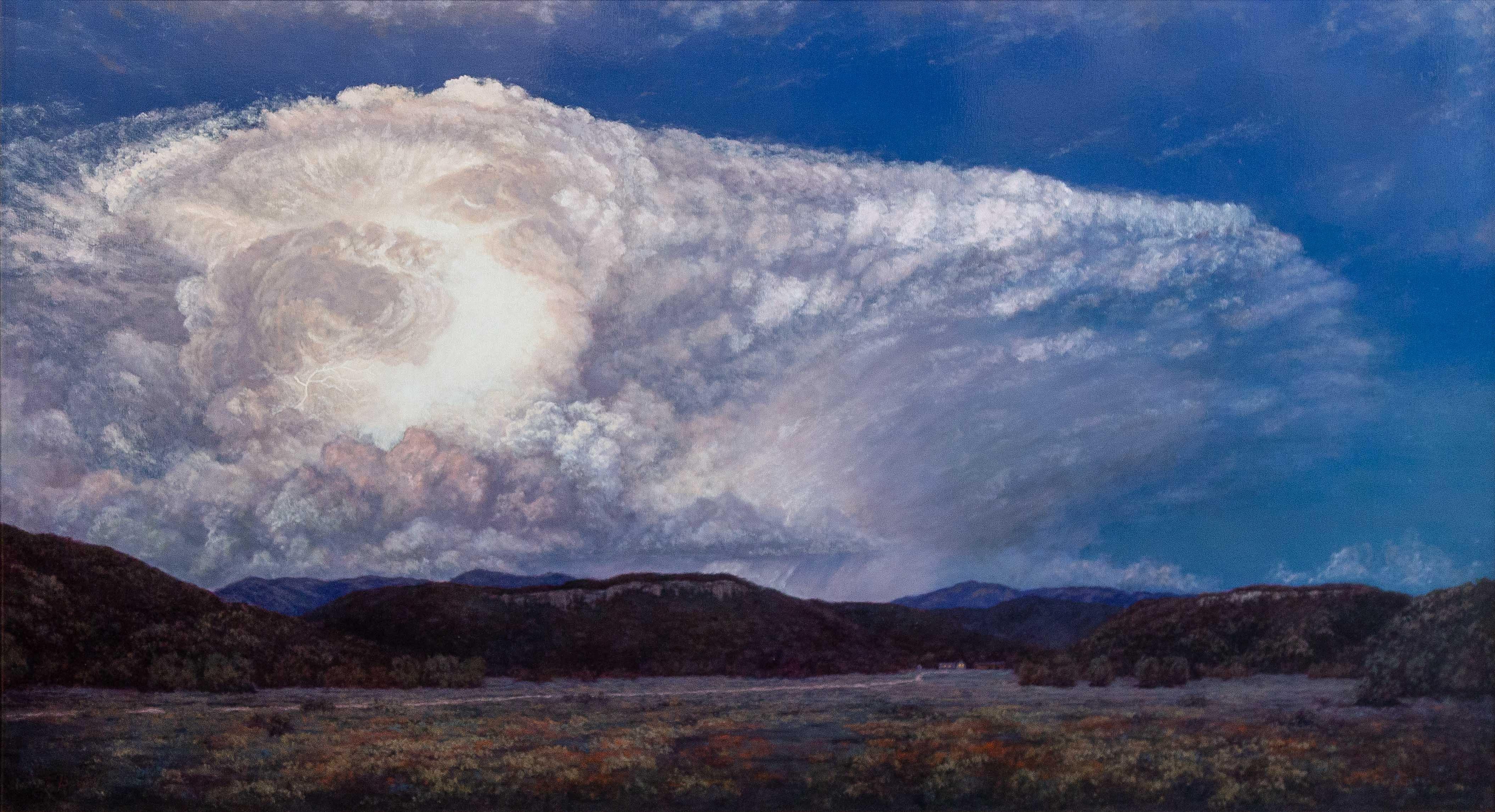 Unbridled Glory Western Landscape Big Sky Wolkenlandschaft Original Ölgemälde  – Painting von Phil Bob Borman