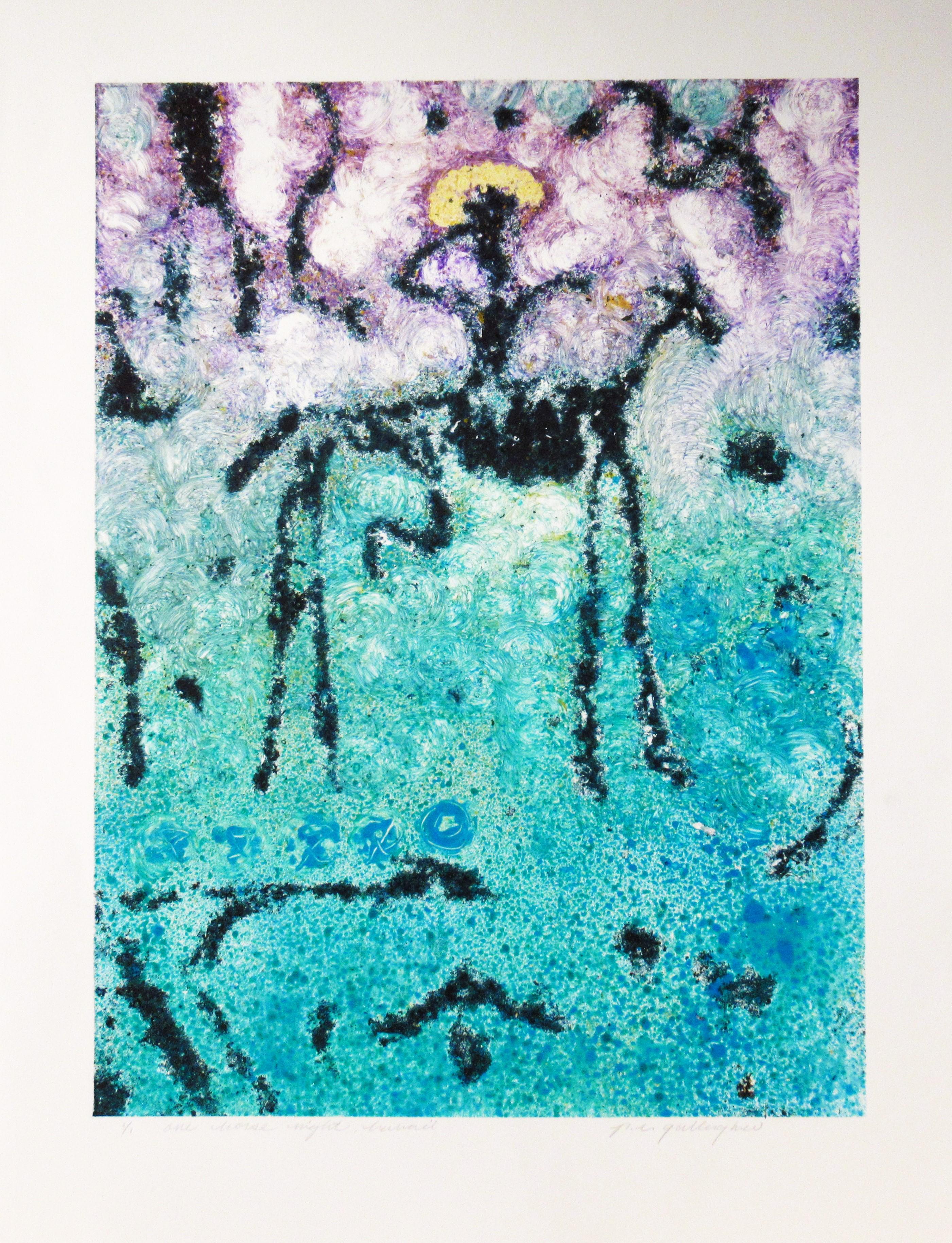 Phil Gallagher Abstract Print - One Horse Night Hawaii