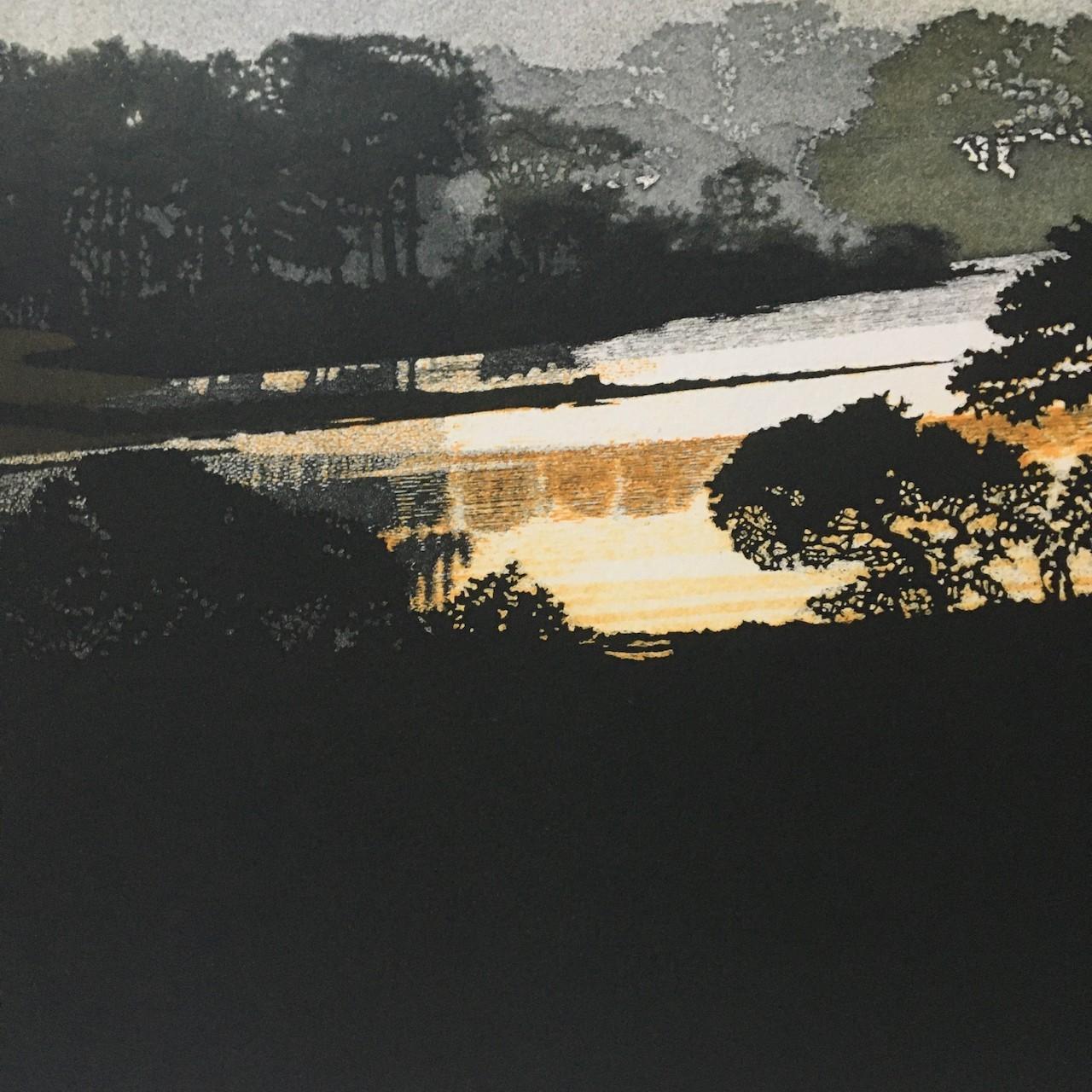 After the Storm, Limited Edition Print, Landscape Etching Print in Greens For Sale 2