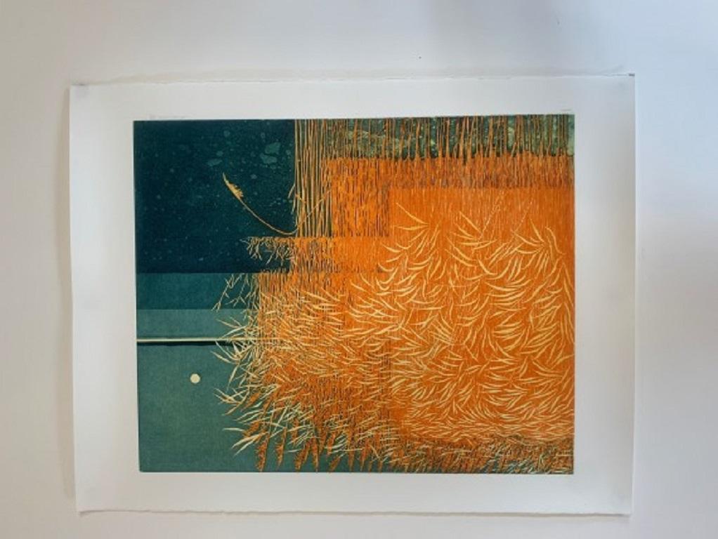 Phil Greenwood, Reeds, Limited edition landscape print For Sale 1