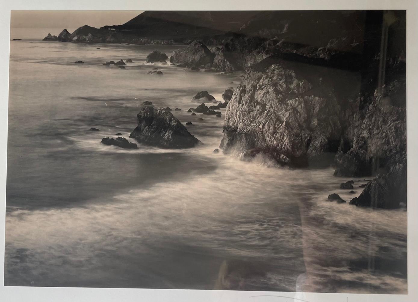 Phil Kember Black and White Photograph - Breaking Waves, Big Sur Coastline Carmel  - Sepia Toned