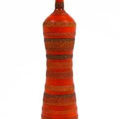 Phil-Mar Keramik-Tischlampe mit reichhaltiger orangefarbener Glasur