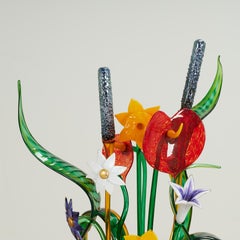 Arrangement floral ou sculpture en verre de Phil O Reilly