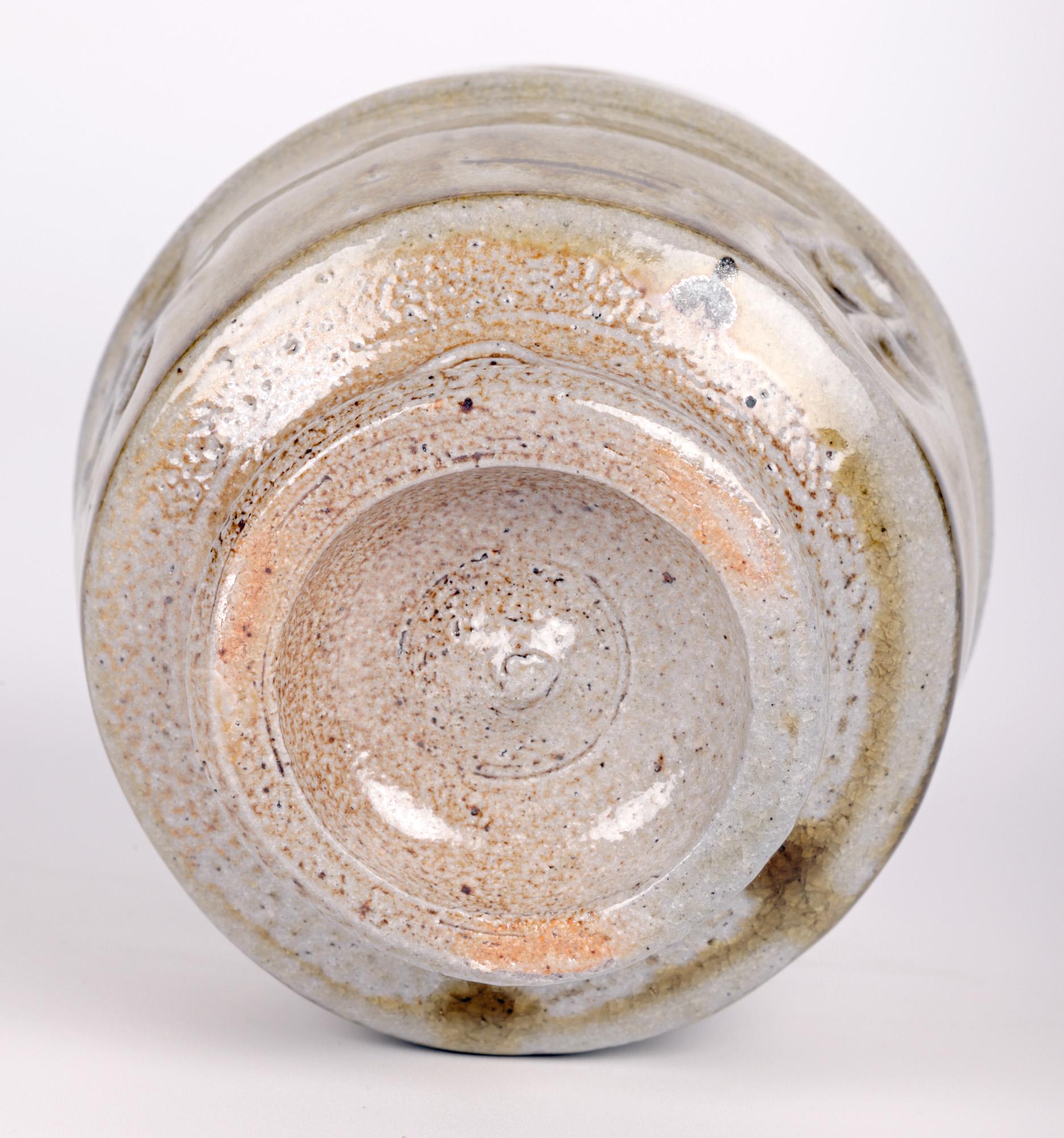 Phil Rogers Studio Pottery Salt Glazed Unomi with Impressed Panels 4