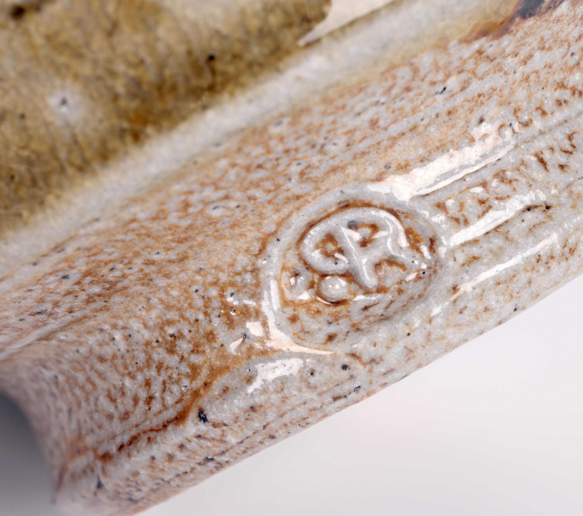 Phil Rogers Studio Pottery Salt Glazed Unomi with Impressed Panels  For Sale 6