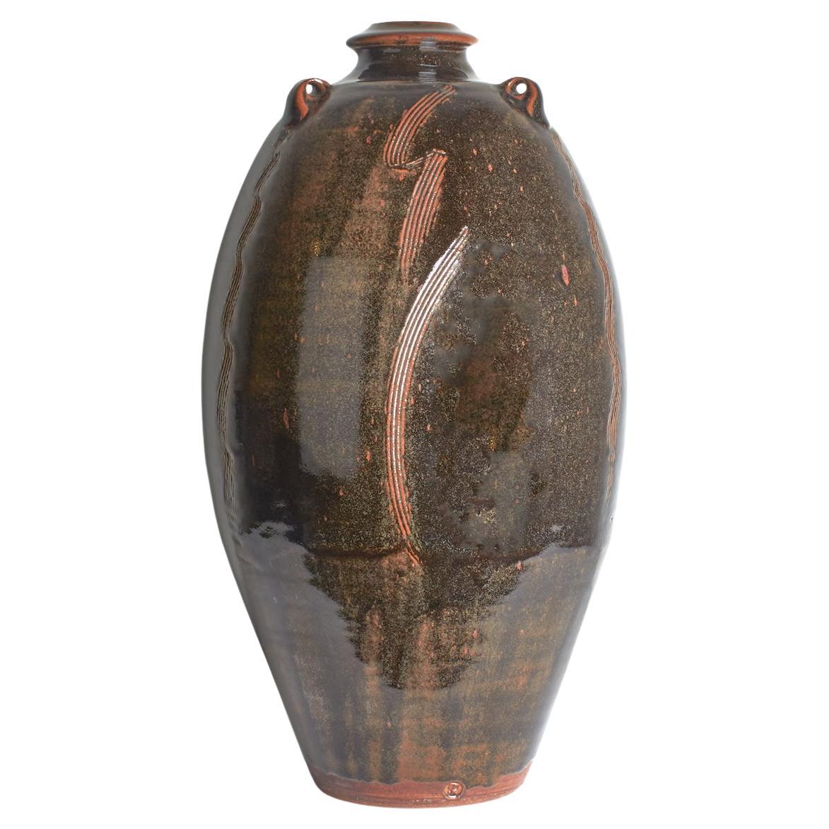 Phil Rogers, Vaso a bottiglia alto in gres Tenmoku