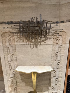 Phil Rowe 1963 Brutalist Brass Wall Sculpture Mid Century Modern Contemporary