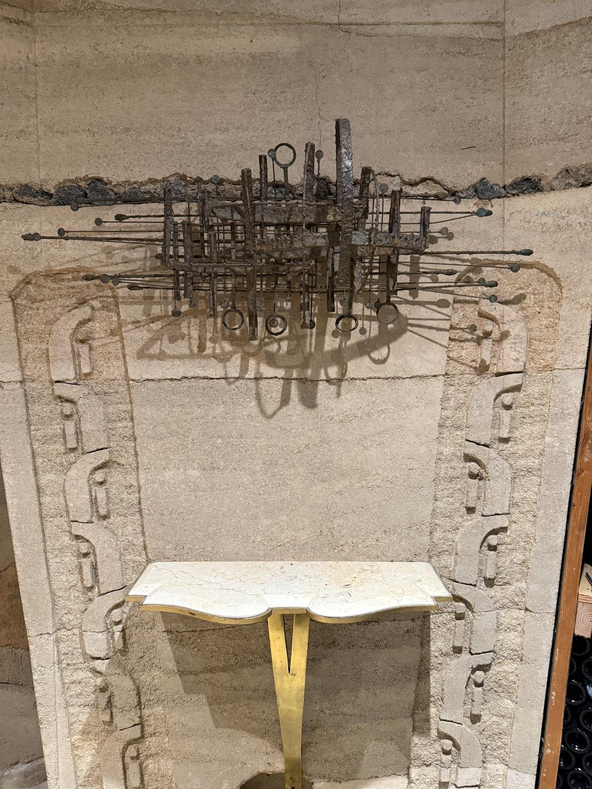 American Phil Rowe 1963 Brutalist Brass Wall Sculpture Mid Century Modern Contemporary For Sale